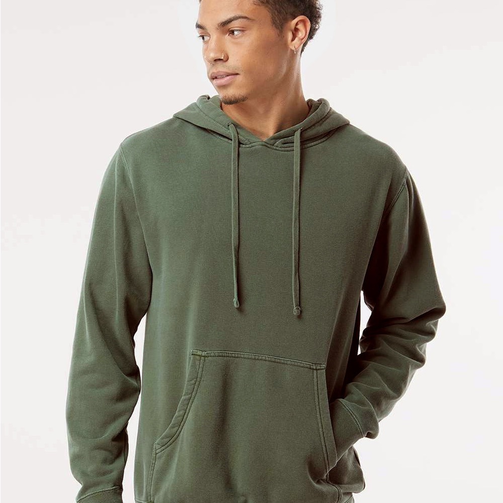 Sz L men /women  9oz. Unisex Midweight Pigment Dye Pullover Hood - Picture 3 of 12
